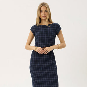 AFENDS Women's Darcy Thea Hemp Seersucker Top - Midnight Check