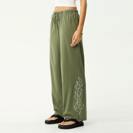 AFENDS Women's Dirts Jersey Pant - Deep Olive