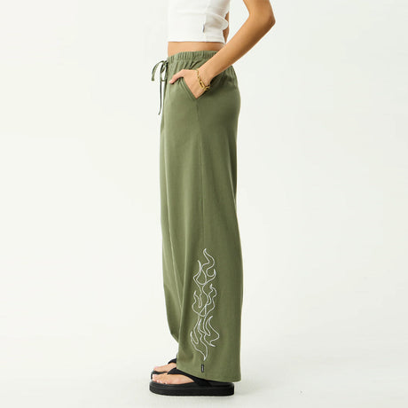 AFENDS Women's Dirts Jersey Pant - Deep Olive