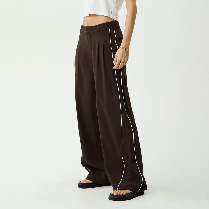 AFENDS Women's Dita Recycled Low Rise Trouser - Coffee
