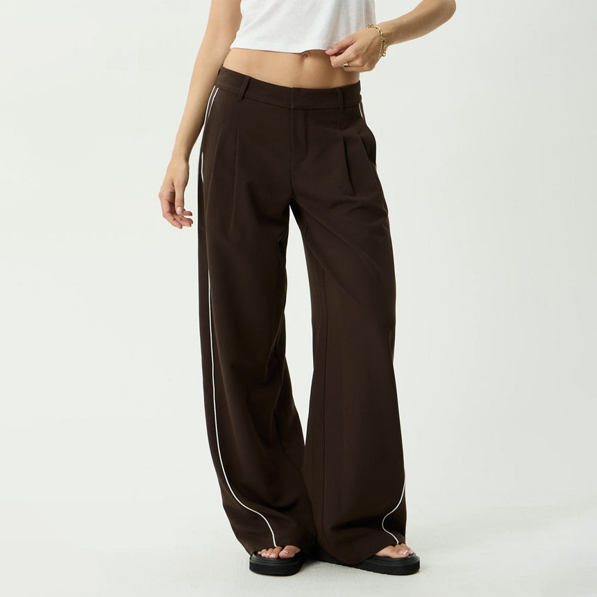 AFENDS Women's Dita Recycled Low Rise Trouser - Coffee