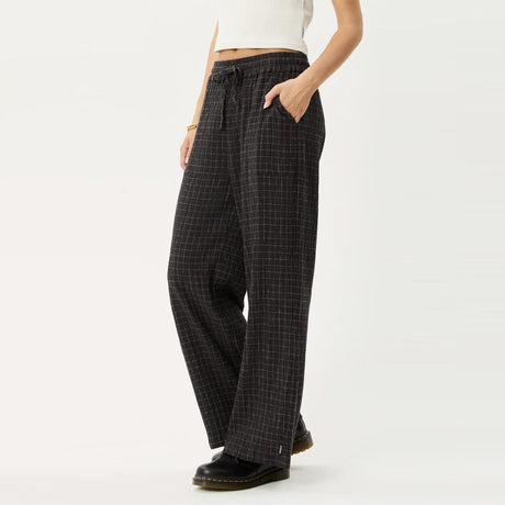 AFENDS Women's Dusk Seersucker Check Pant - Black