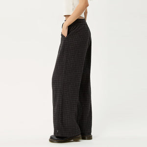 AFENDS Women's Dusk Seersucker Check Pant - Black