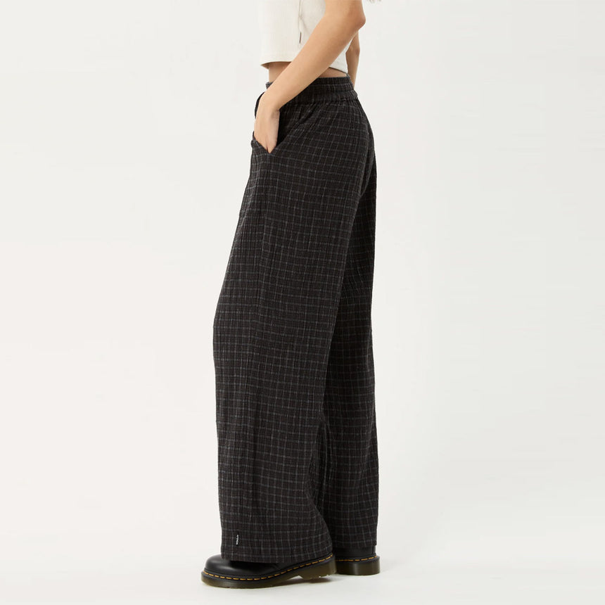 AFENDS Women's Dusk Seersucker Check Pant - Black