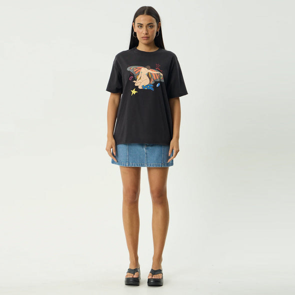 AFENDS Women's Easty Oversized Tee - Stone Black