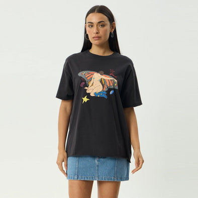 AFENDS Women's Easty Oversized Tee - Stone Black