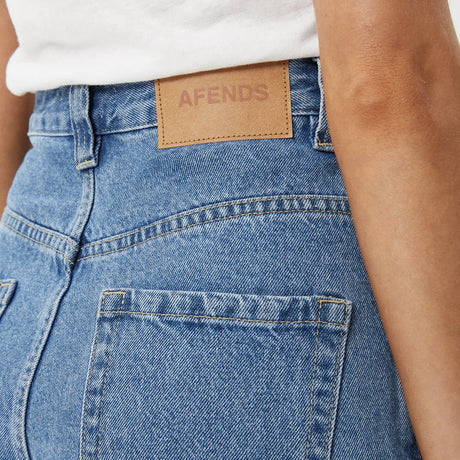 AFENDS Women's Emilie Denim Workwear Short - Worn Blue