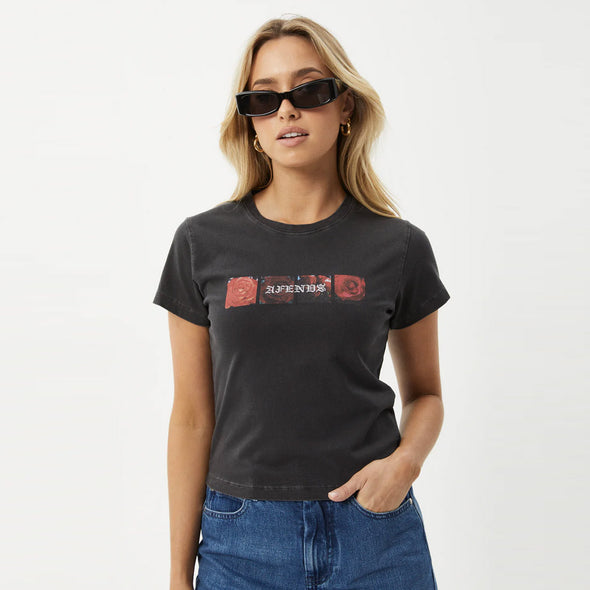 AFENDS Women's Florence Baby Tee - Stone Black