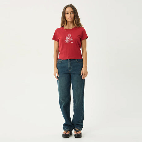 AFENDS Women's Flower Patch Baby Tee - Ketchup