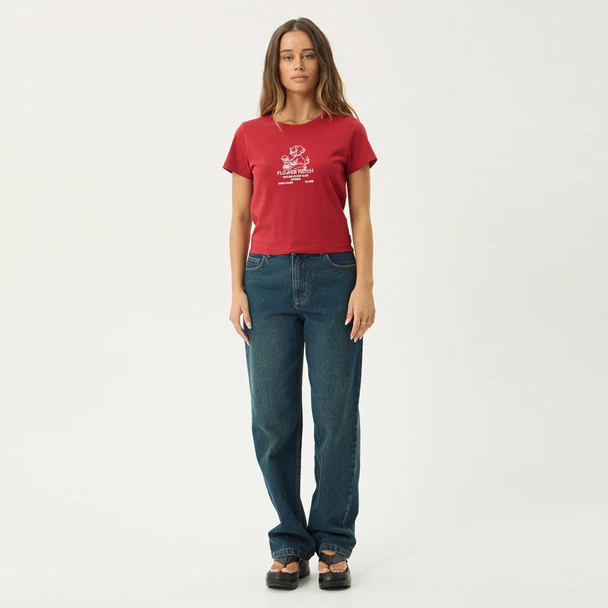 AFENDS Women's Flower Patch Baby Tee - Ketchup
