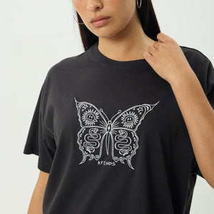 AFENDS Women's Fly Away Oversized Tee - Stone Black