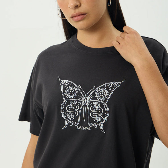 AFENDS Women's Fly Away Oversized Tee - Stone Black