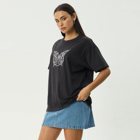 AFENDS Women's Fly Away Oversized Tee - Stone Black