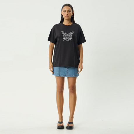AFENDS Women's Fly Away Oversized Tee - Stone Black
