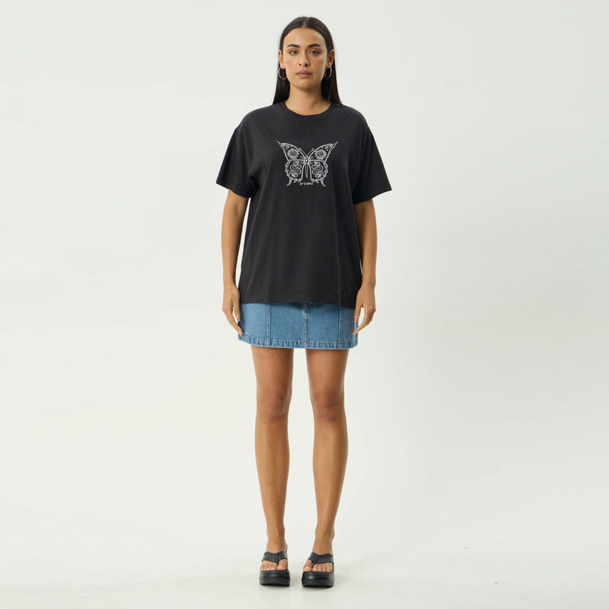 AFENDS Women's Fly Away Oversized Tee - Stone Black