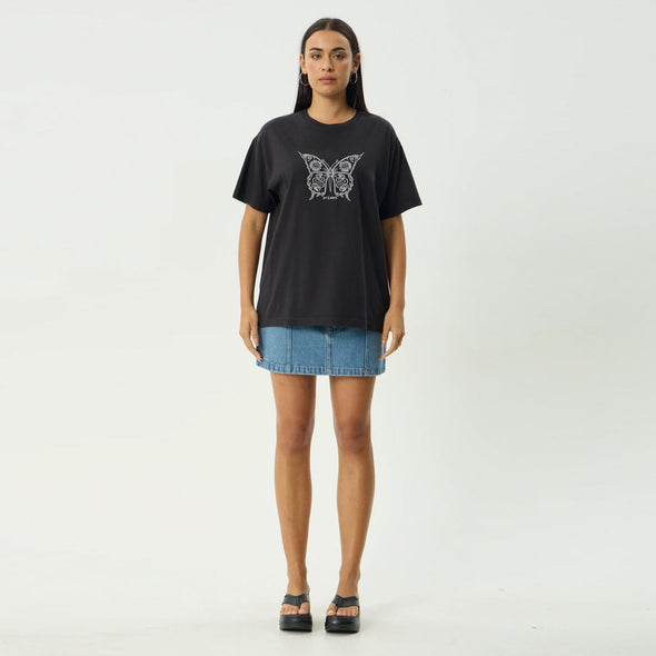 AFENDS Women's Fly Away Oversized Tee - Stone Black