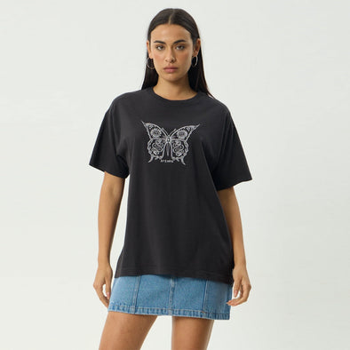 AFENDS Women's Fly Away Oversized Tee - Stone Black