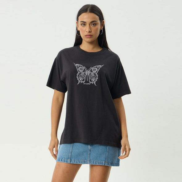 AFENDS Women's Fly Away Oversized Tee - Stone Black