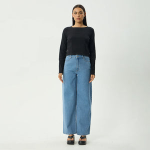 AFENDS Women's Focus Seersucker Long Sleeve Top - Black