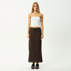 AFENDS Women's Focus Seersucker Maxi Skirt - Coffee