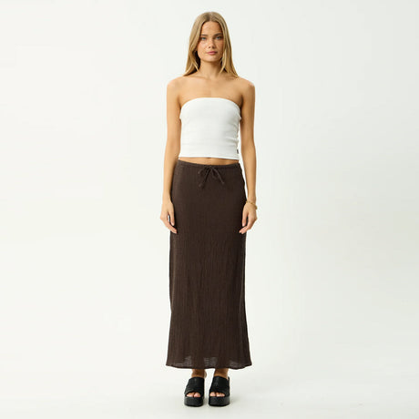 AFENDS Women's Focus Seersucker Maxi Skirt - Coffee