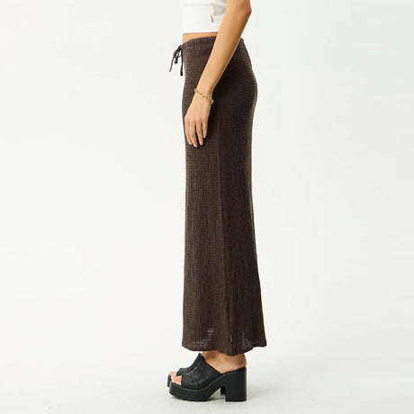 AFENDS Women's Focus Seersucker Maxi Skirt - Coffee