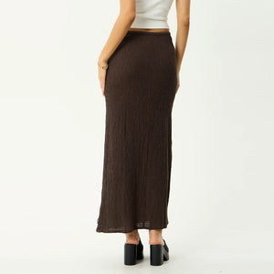AFENDS Women's Focus Seersucker Maxi Skirt - Coffee