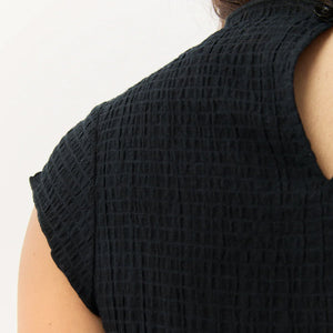 AFENDS Women's Focus Seersucker Mock Neck Top - Black