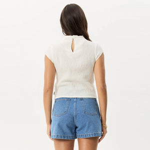 AFENDS Women's Focus Seersucker Mock Neck Top - Off White