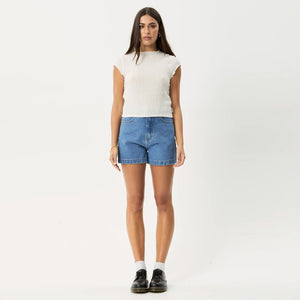 AFENDS Women's Focus Seersucker Mock Neck Top - Off White