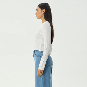 AFENDS Women's Focus Seersucker Long Sleeve Top - Off White