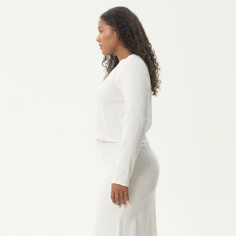AFENDS Women's Focus Seersucker Long Sleeve Top - Off White