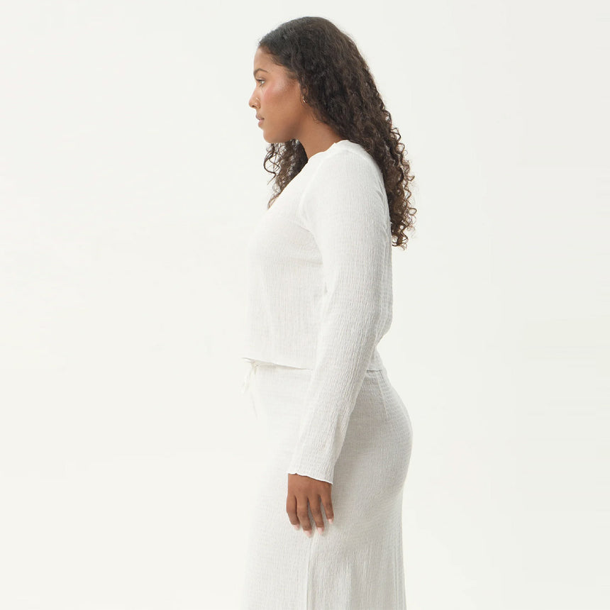 AFENDS Women's Focus Seersucker Long Sleeve Top - Off White
