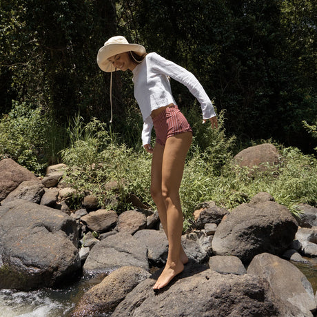 AFENDS Women's Focus Seersucker Long Sleeve Top - Off White