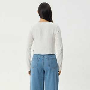 AFENDS Women's Focus Seersucker Long Sleeve Top - Off White