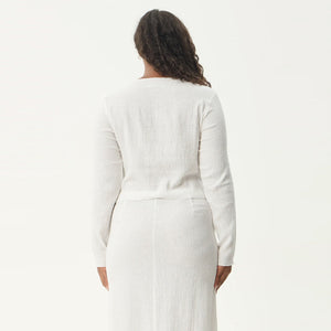 AFENDS Women's Focus Seersucker Long Sleeve Top - Off White