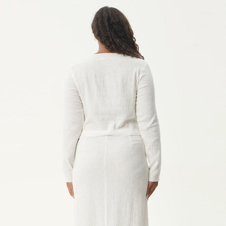 AFENDS Women's Focus Seersucker Long Sleeve Top - Off White