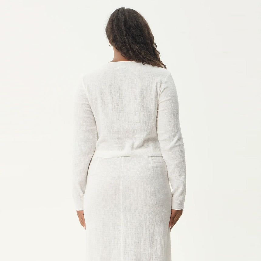 AFENDS Women's Focus Seersucker Long Sleeve Top - Off White