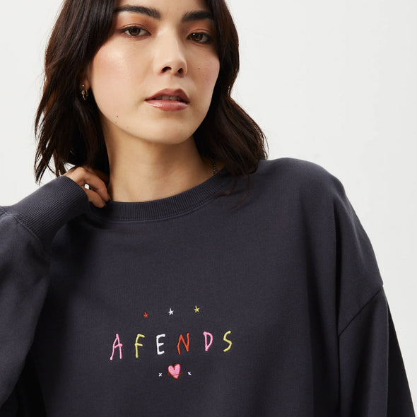 AFENDS Women's Funhouse Crew - Charcoal