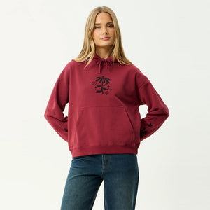 AFENDS Women's Garden Variety Pull On Hood - Washed Burgundy