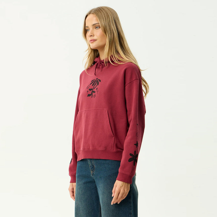 AFENDS Women's Garden Variety Pull On Hood - Washed Burgundy