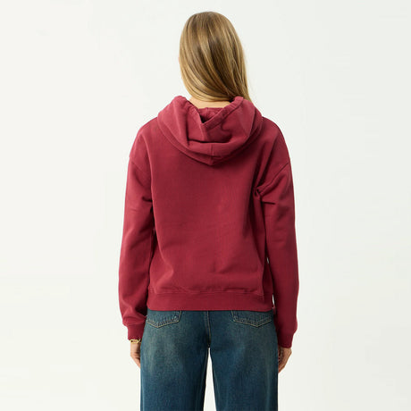 AFENDS Women's Garden Variety Pull On Hood - Washed Burgundy