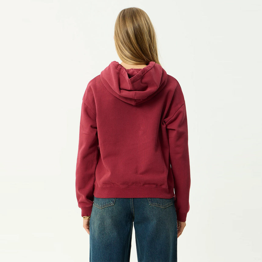AFENDS Women's Garden Variety Pull On Hood - Washed Burgundy