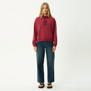 AFENDS Women's Garden Variety Pull On Hood - Washed Burgundy