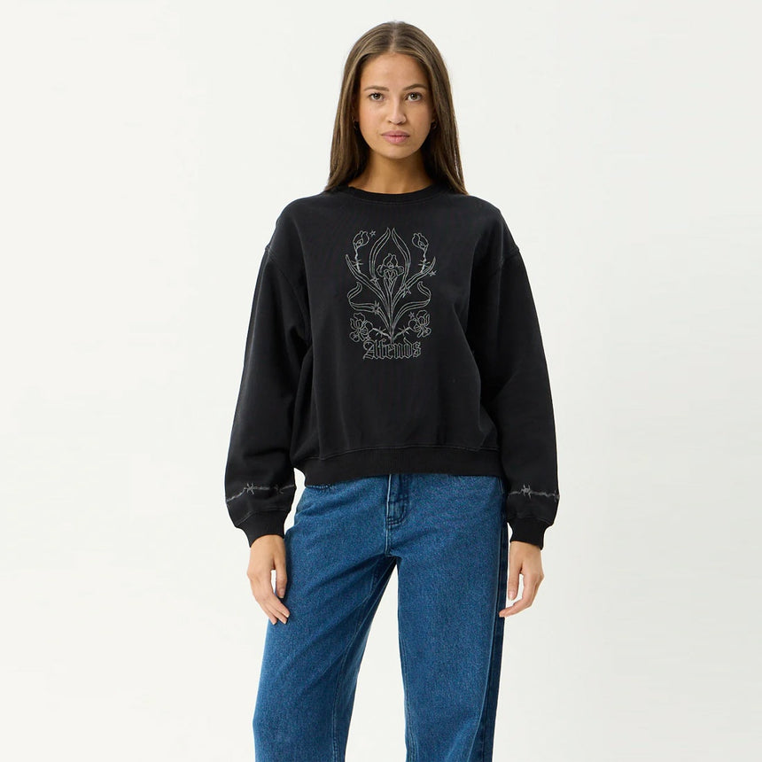 AFENDS Women's Good Nature Crew - Stone Black