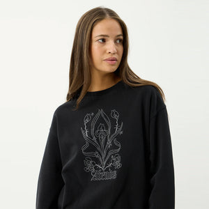 AFENDS Women's Good Nature Crew - Stone Black