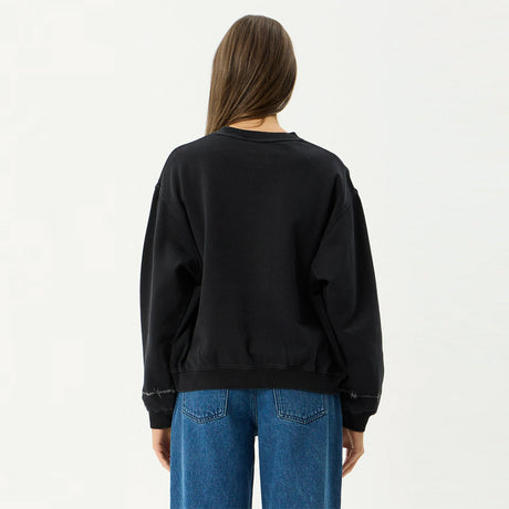 AFENDS Women's Good Nature Crew - Stone Black