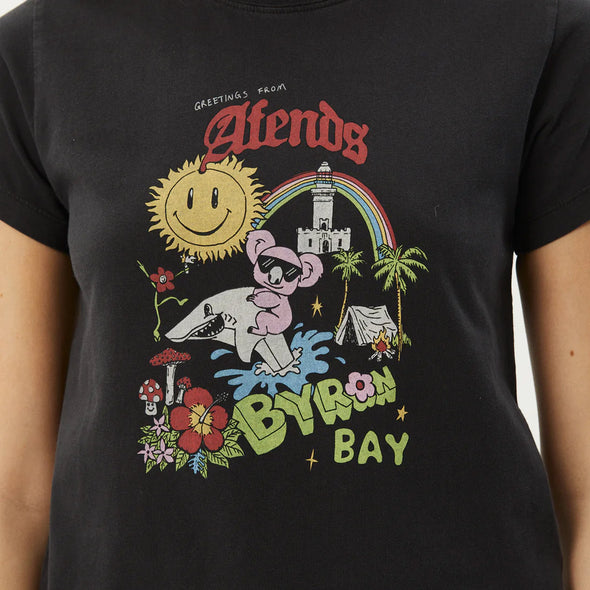 AFENDS Women's Greetings Regular Tee - Stone Black