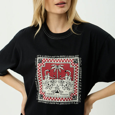 AFENDS Women's Have A Good Day Recycled Oversized Tee - Black