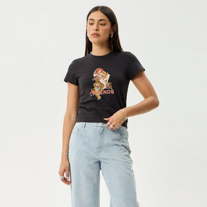 AFENDS Women's Hellcat Baby Tee - Stone Black